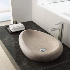 Oval Traverten Lavabo